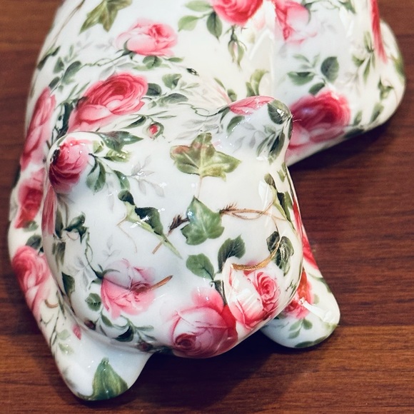 🌟4xHP🌟VTG Porcelain Sleeping Pink Chintz Cat Figurine Formalities Baum Brothers - Picture 3 of 7